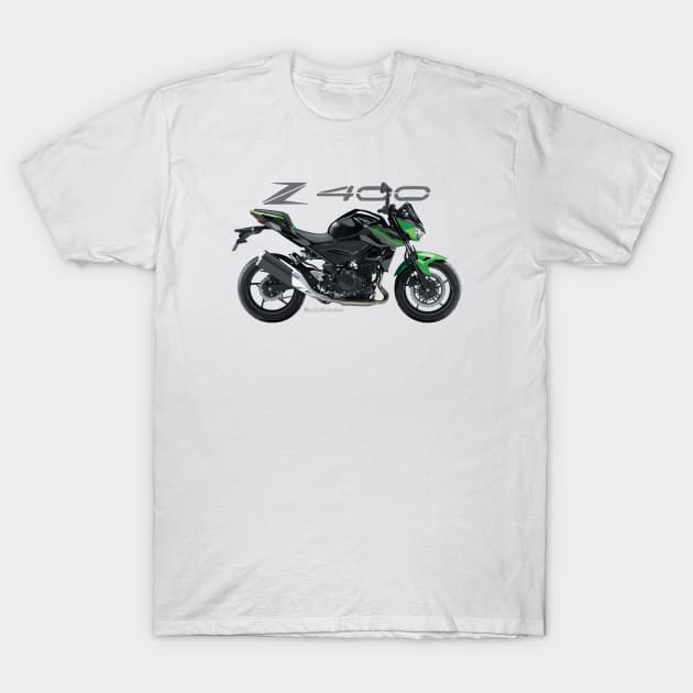 Kawasaki Z400 18 black/green, sl T-Shirt by MessyHighway